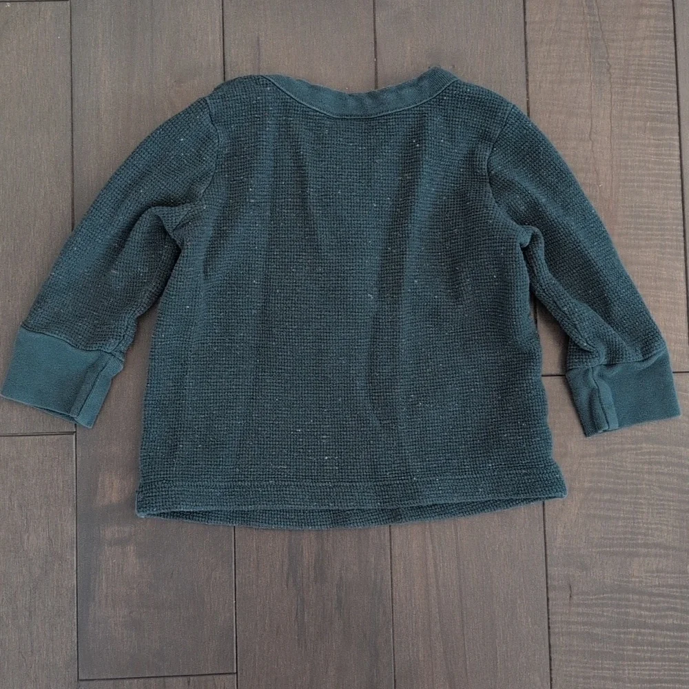Hanna Andersson 12-18 Months Green Long Sleeve Waffle Henley